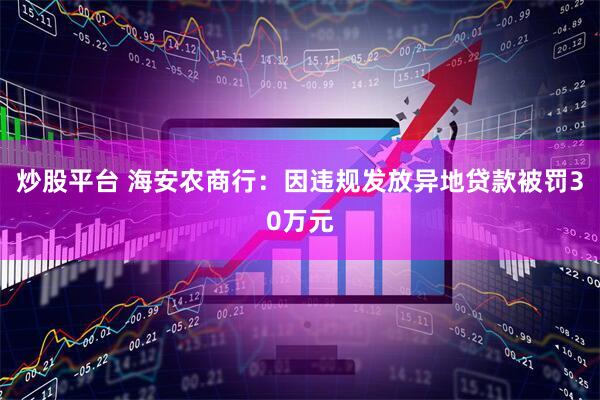 炒股平台 海安农商行：因违规发放异地贷款被罚30万元